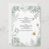 Invitation Mariage de la Sauge Botanique Abeille Héritage (Dos)