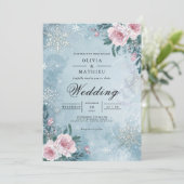 Invitation Mariage de la scène d'hiver florale gelée (Debout devant)