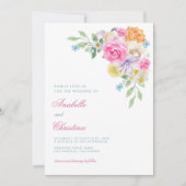 Invitation Mariage de la soirée thé rose fleuri (Devant)