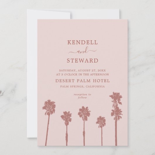 Invitation Mariage de la suite Romance Palm Tree (Devant)