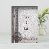 Invitation Mariage de la tête d'engrenage Rokabilly Grunge Go (Debout devant)