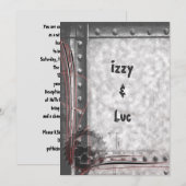 Invitation Mariage de la tête d'engrenage Rokabilly Grunge Go (Devant / Derrière)