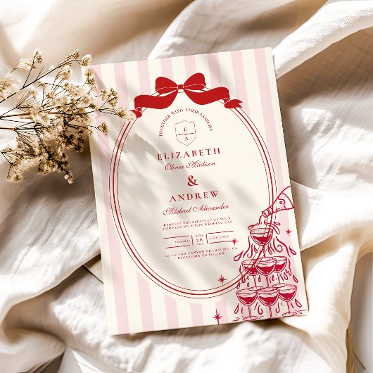 Invitation Mariage de la tour de Champagne Whimsical