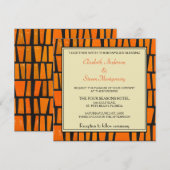 Invitation Mariage de la tribu afro-orange et noire d'Afrique (Devant / Derrière)