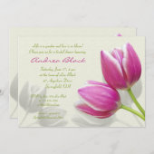 Invitation Mariage de la Tulipe rose (Devant / Derrière)