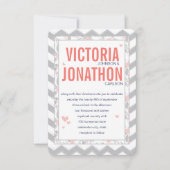 Invitation Mariage de la typographie de Zag Peach Navy et Gre (Devant)