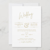 Invitation MARIAGE de la typographie du budget (Devant)