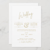 Invitation MARIAGE de la typographie du budget (Devant / Derrière)