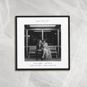 Invitation Mariage de la typographie moderne Black Frame Date