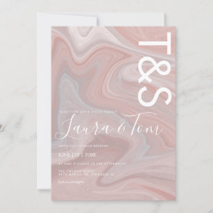 Invitation Mariage de la typographie rose vierge de marbre