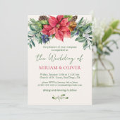 Invitation Mariage de la végétation hivernale de Poinsettia (Debout devant)