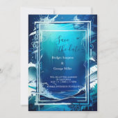 Invitation mariage de la vibe côtière bleue sécurité de la da (Devant)