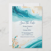 Invitation mariage de la vibe côtière bleue sécurité de la da (Devant)