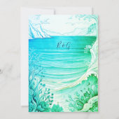 Invitation mariage de la vibe côtière bleue sécurité de la da (Dos)
