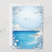 Invitation mariage de la vibe côtière bleue sécurité de la da (Dos)