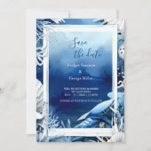 Invitation mariage de la vibe côtière bleue sécurité de la da (Devant)