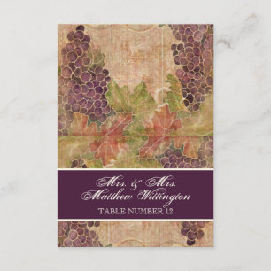 Invitation Mariage de la vigne âgée Numéro de tableau Siège