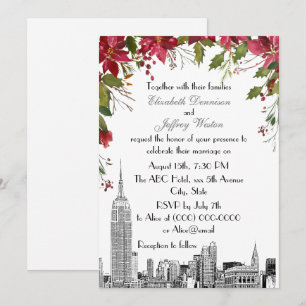 Invitation Mariage de la vue panoramique de NYC ESB Gravure H