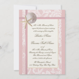 Invitation Mariage de Lace Pink Beach