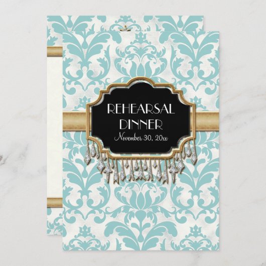 Invitation Mariage de l'air en ébullition dorée (Devant / Derrière)