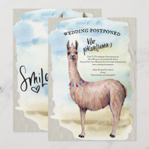 Invitation Mariage de Lama Drôle Reporté Changement de Date