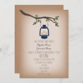 Invitation Mariage de lanterne de camping bleu inspiré par Ca (Devant / Derrière)