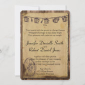 Invitation Mariage de lanterne en bois rustique (Devant)