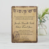 Invitation Mariage de lanterne en bois rustique (Debout devant)