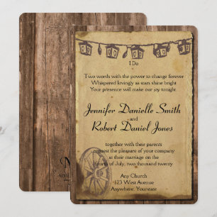 Invitation Mariage de lanterne en bois rustique
