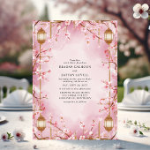 Invitation Mariage de lanterne rose en fleur de cerisier