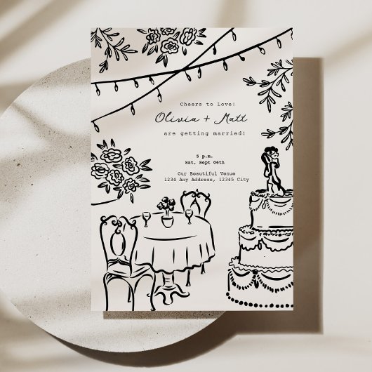 Invitation Mariage de lanternes à main fantaisie