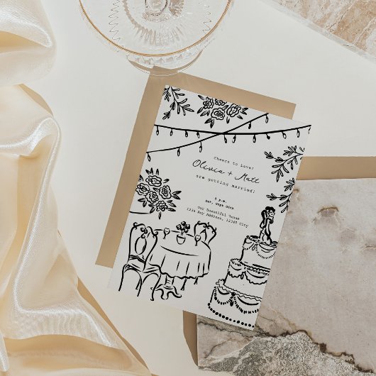 Invitation Mariage de lanternes à main fantaisie