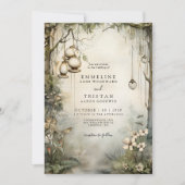 Invitation Mariage de lanternes à pendage de forêt enchantées (Devant)