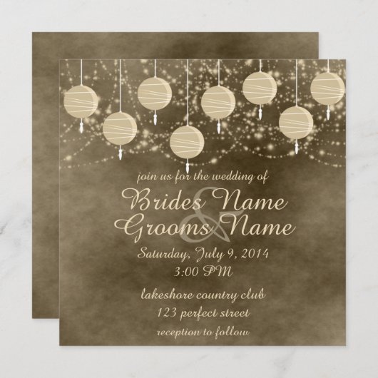Invitation Mariage de lanternes d'ivoire (Devant / Derrière)