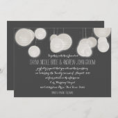 Invitation Mariage de lanternes en papier (Devant / Derrière)