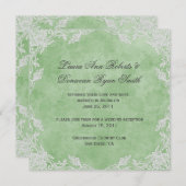 Invitation Mariage de l'après-mariage blanc vert de printemps (Devant / Derrière)