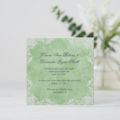 Invitation Mariage de l'après-mariage blanc vert de printemps (Debout devant)