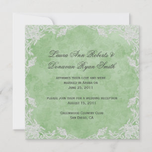 Invitation Mariage de l'après-mariage blanc vert de printemps