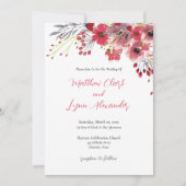 Invitation Mariage de l'aquarelle de printemps Pavot rouge fl (Devant)