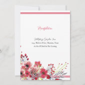Invitation Mariage de l'aquarelle de printemps Pavot rouge fl (Dos)