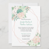 Invitation Mariage de l'aquarelle moderne Mint and Blush| (Devant)
