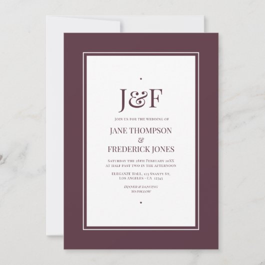 Invitation Mariage de laque cerise (Devant)