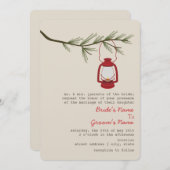 Invitation Mariage de l'arbre À feuillage persistant de la la (Devant / Derrière)