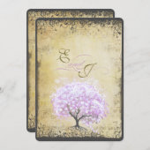 Invitation Mariage de l'arbre de lavande à feuilles en forme (Devant / Derrière)