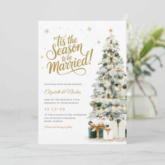 Invitation Mariage de l'arbre de vacances (Debout devant)