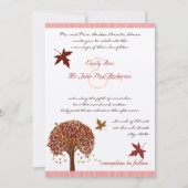 Invitation Mariage de l'arbre rose rouge de Bourgogne (Dos)