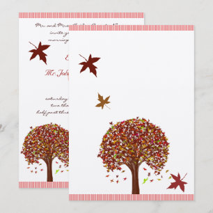 Invitation Mariage de l'arbre rose rouge de Bourgogne