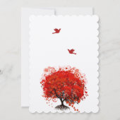 Invitation Mariage de l'arbre rouge de la forêt rustique (Dos)