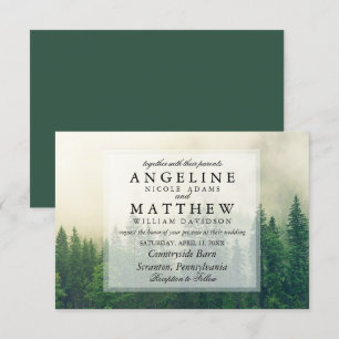 Invitation Mariage de l'arbre vert de la culture du bois