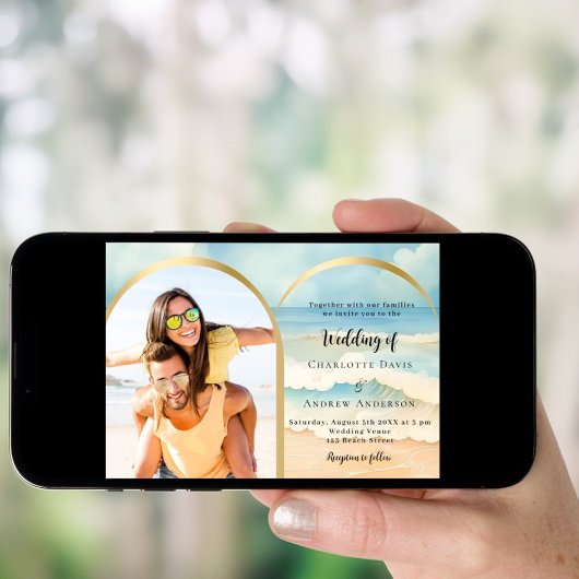 Invitation Mariage de l'arc de plage